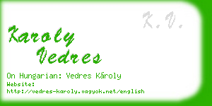 karoly vedres business card